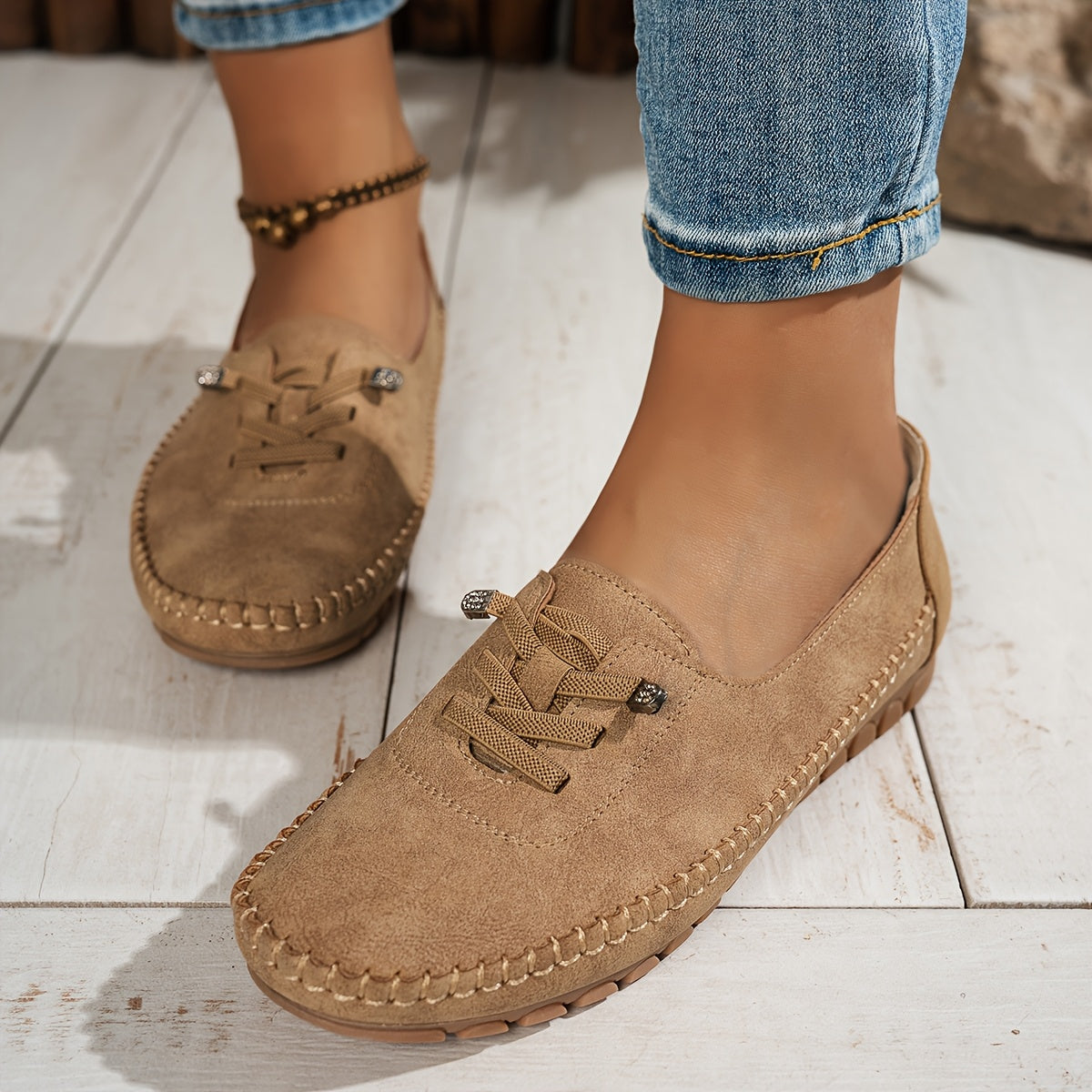 Women's Soft Moccasin Flat Slip-On Shoes | Flexible Casual Everyday