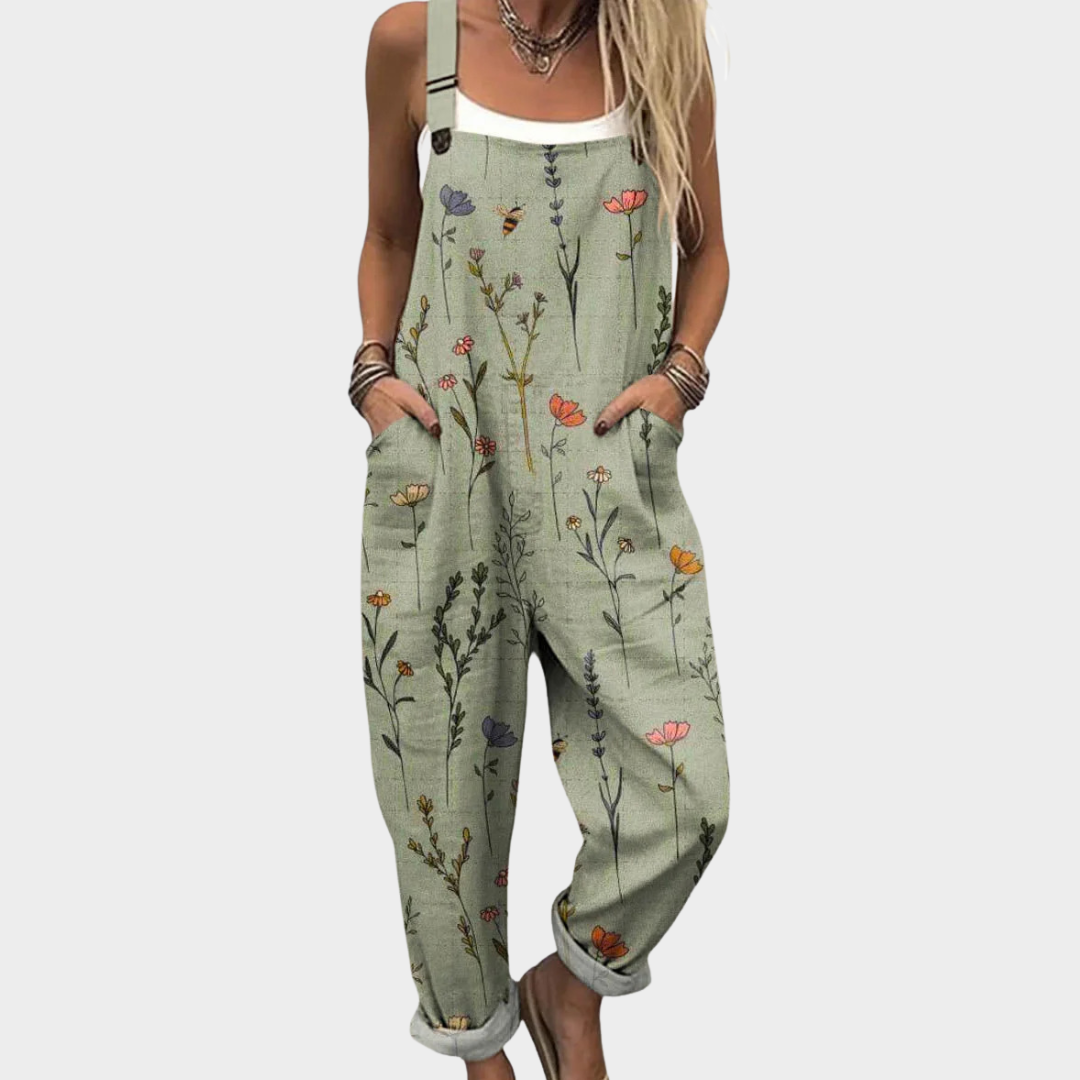 Women's Woven Strap Jumpsuit | Casual Patch Pocket Playsuit