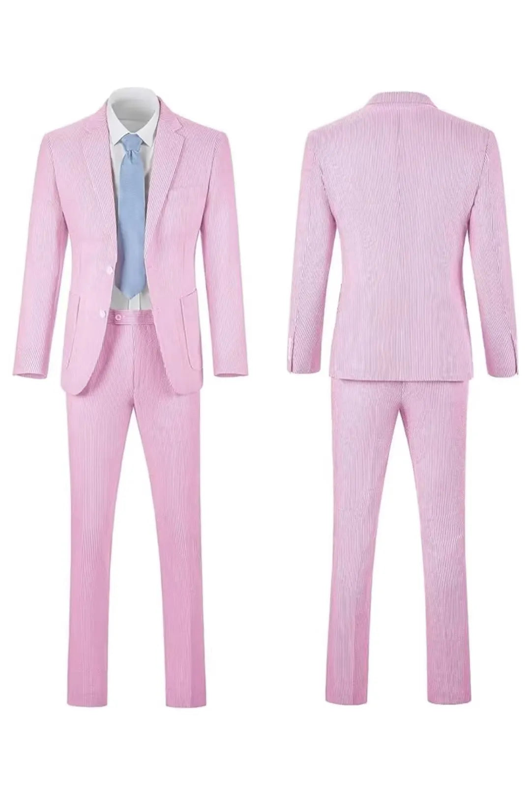 Men's Striped Seersucker 2-Piece Suit | Summer Blazer and Pants