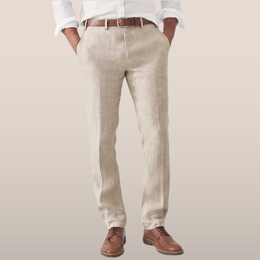 Men's Summer Linen Dress Pants | Lightweight Slim Fit