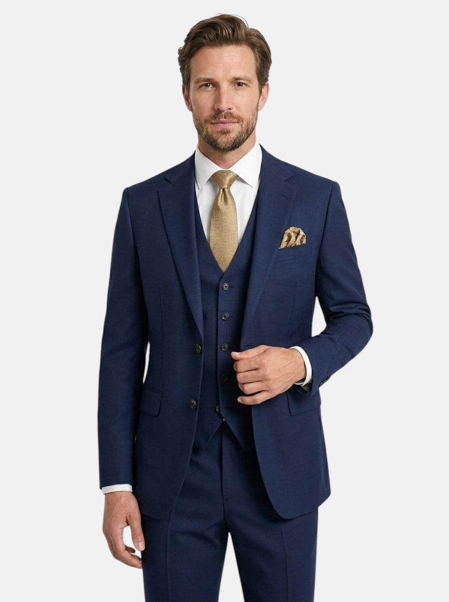 Men's Classic Slim Fit 3-Piece Suit With Vest And Trousers | Wedding Formal Set