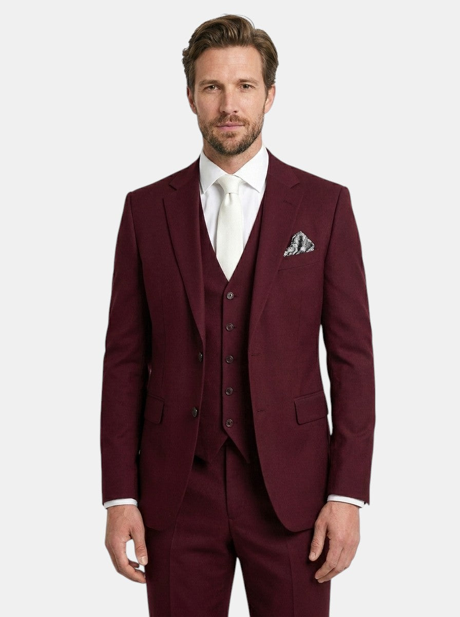Men's Classic Slim Fit 3-Piece Suit With Vest And Trousers | Wedding Formal Set