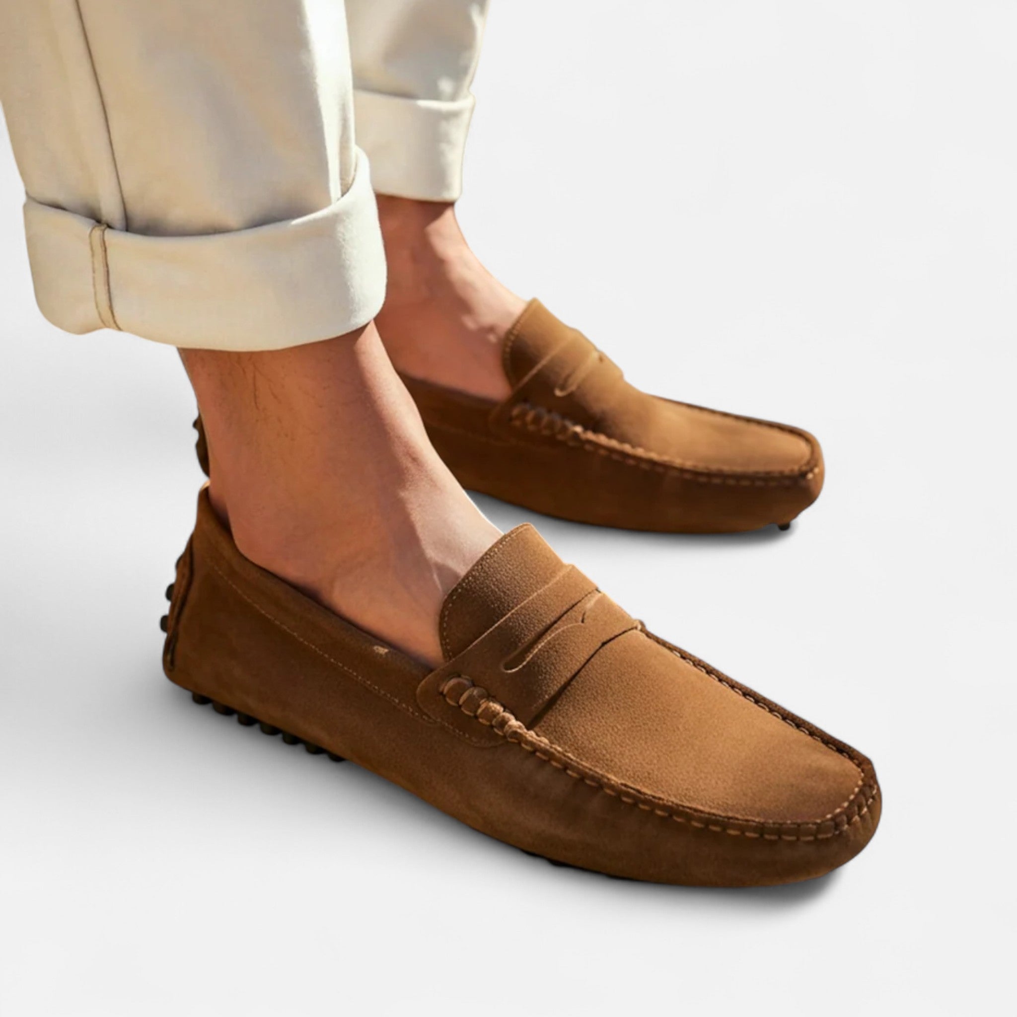 Men's Suede Driver Loafers | Casual Comfort Slip-On Shoes
