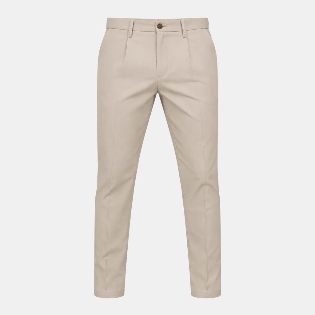 mens classic pleated business trousers | smart formal dress pants - front view