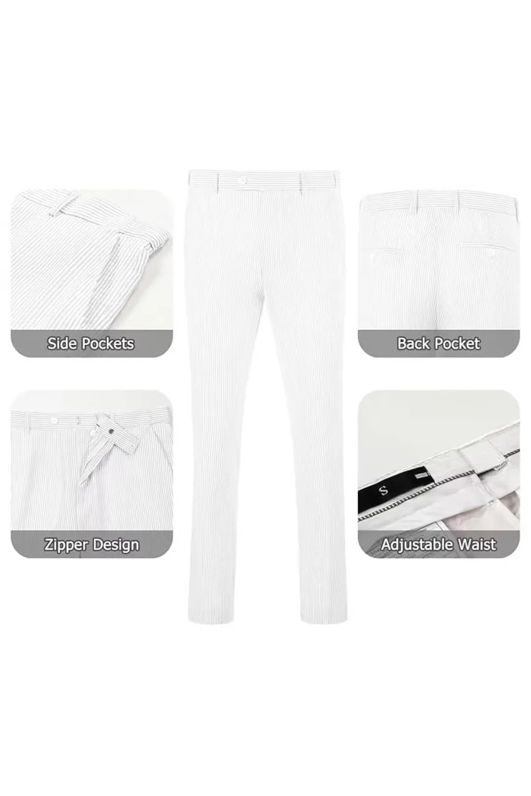Men's Striped Seersucker 2-Piece Suit | Summer Blazer and Pants