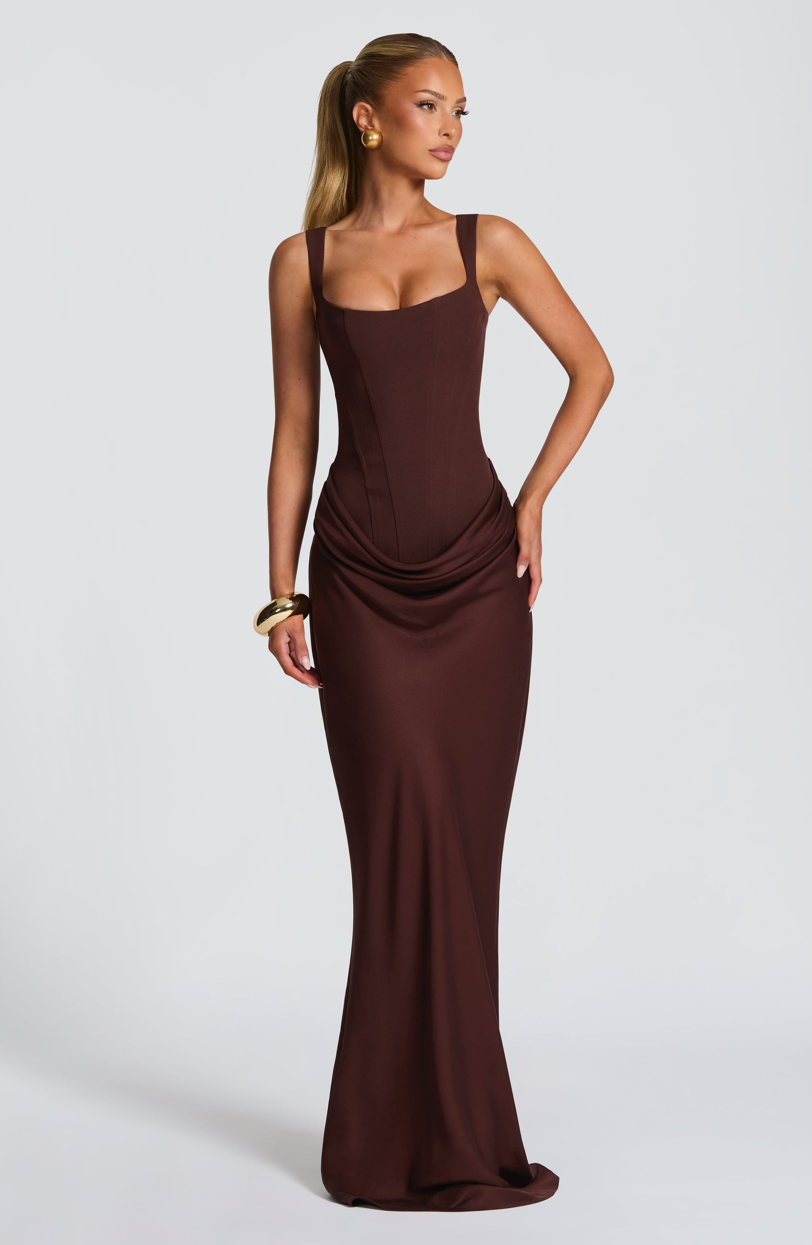 Women's bodycon maxi dress - alternate front view