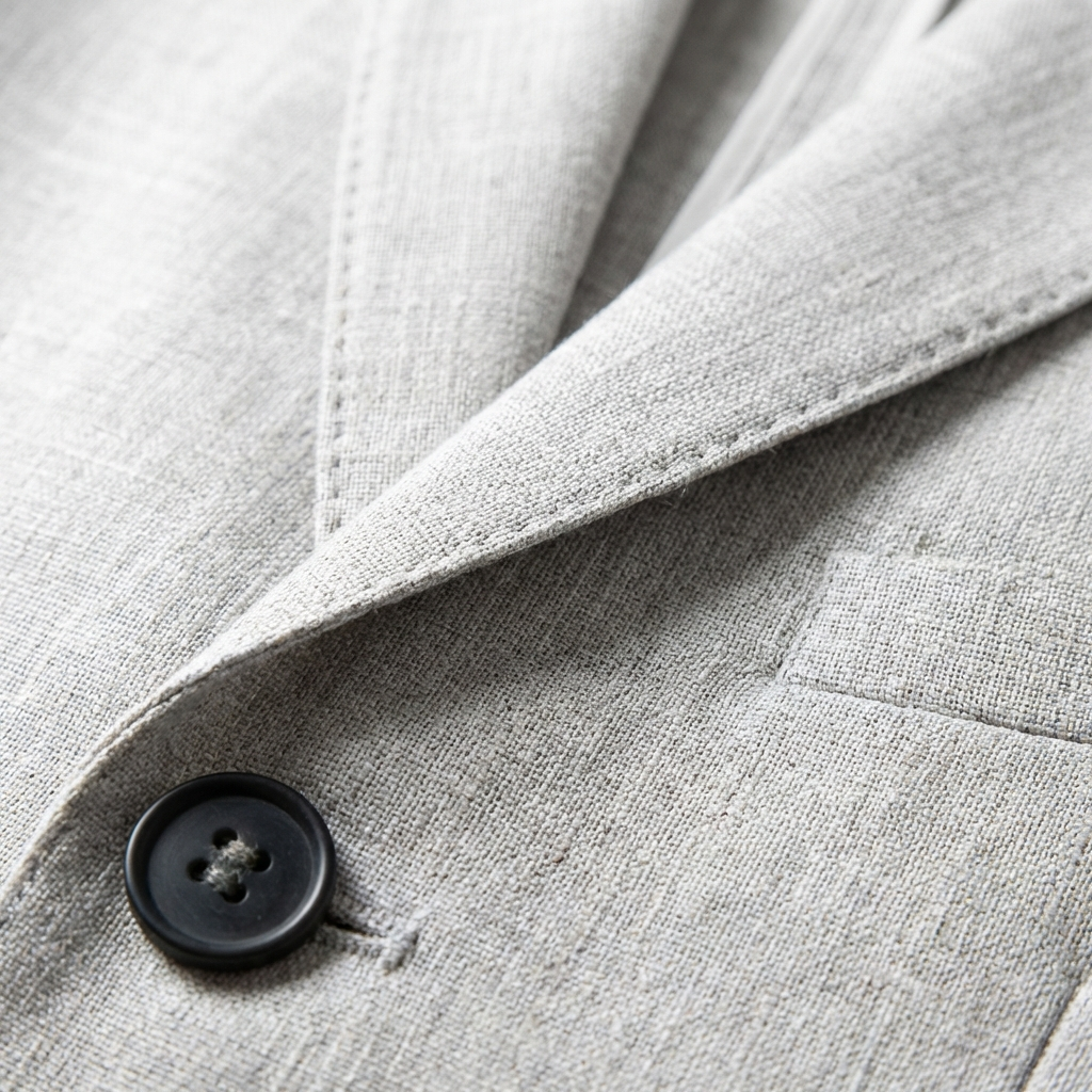 men's 2-piece linen slim fit suit - back view