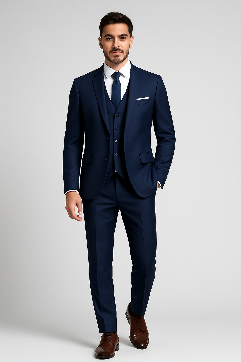 men's 3-piece slim fit suit - side view