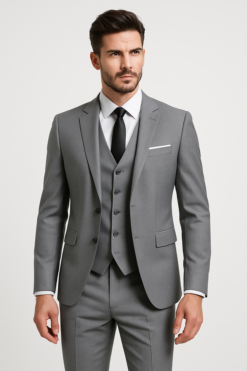 men's 3-piece slim fit suit - full set view