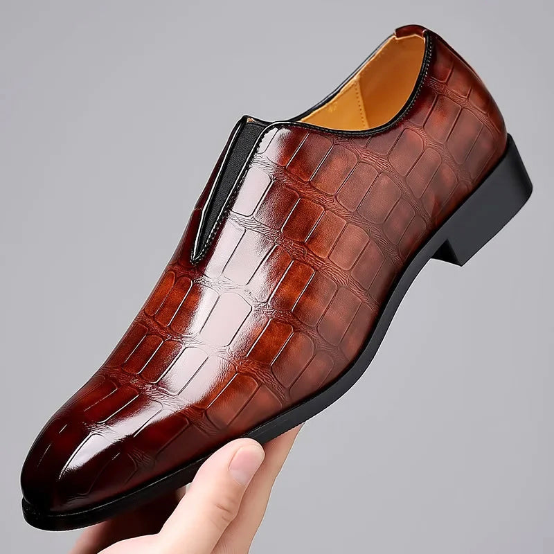 Men's Austin croc-embossed loafers - lifestyle view