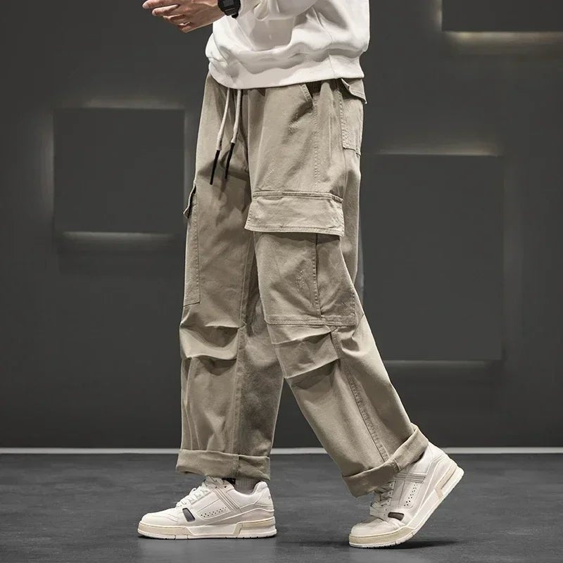 men's straight leg cargo pants - side view