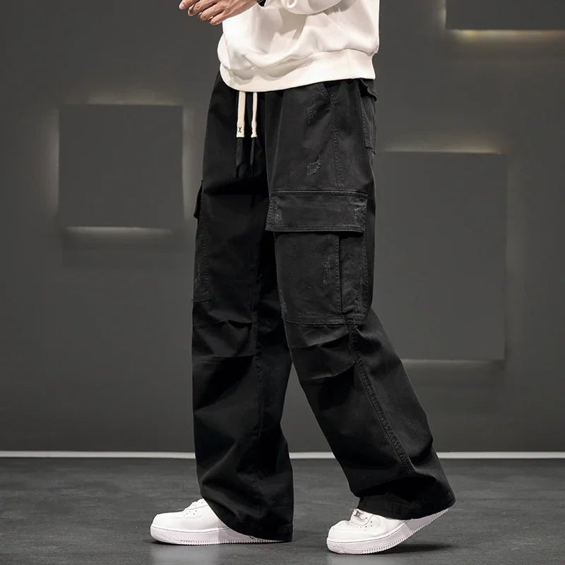 men's straight leg cargo pants - detail view