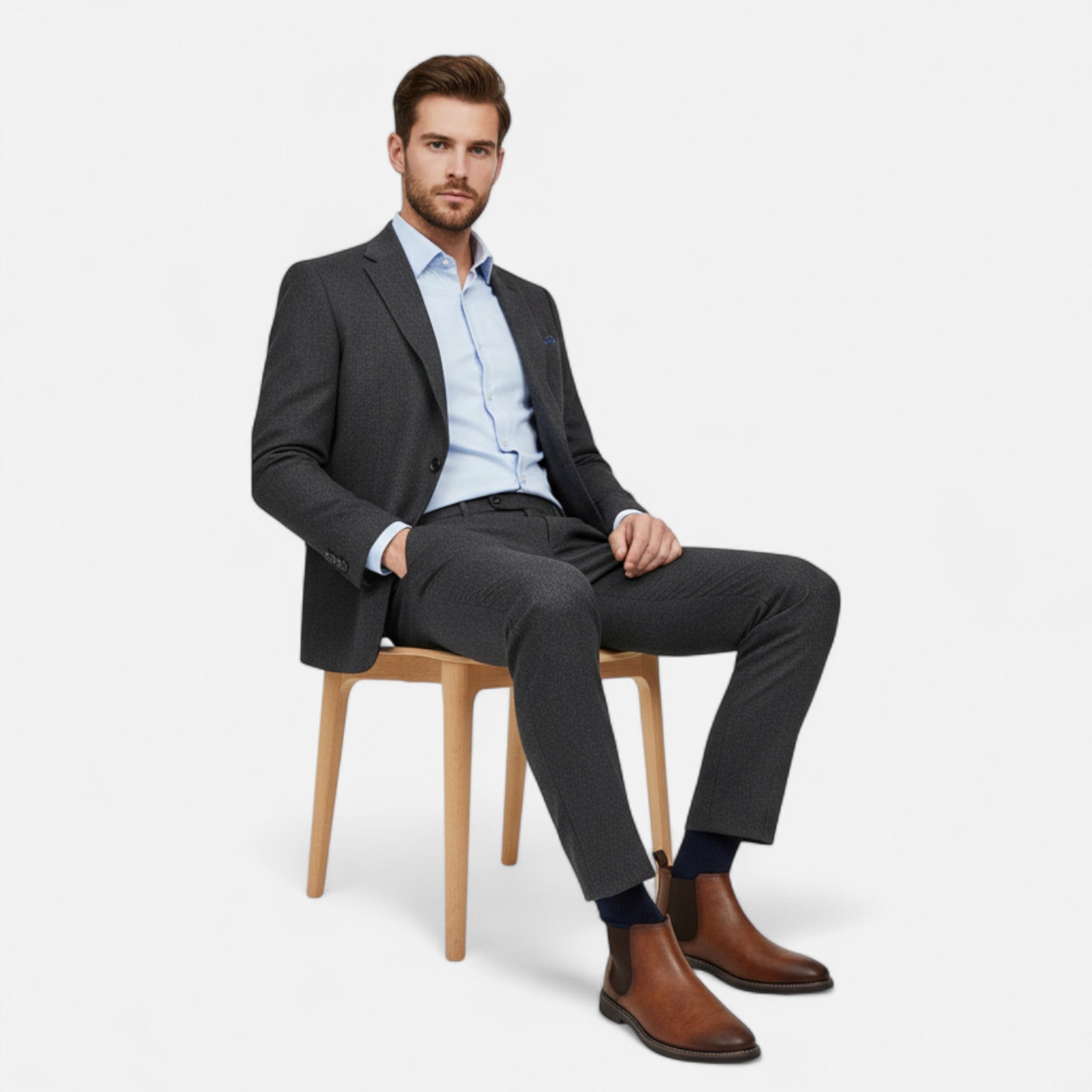 mens classic oxford boots | timeless formal leather shoes - back view