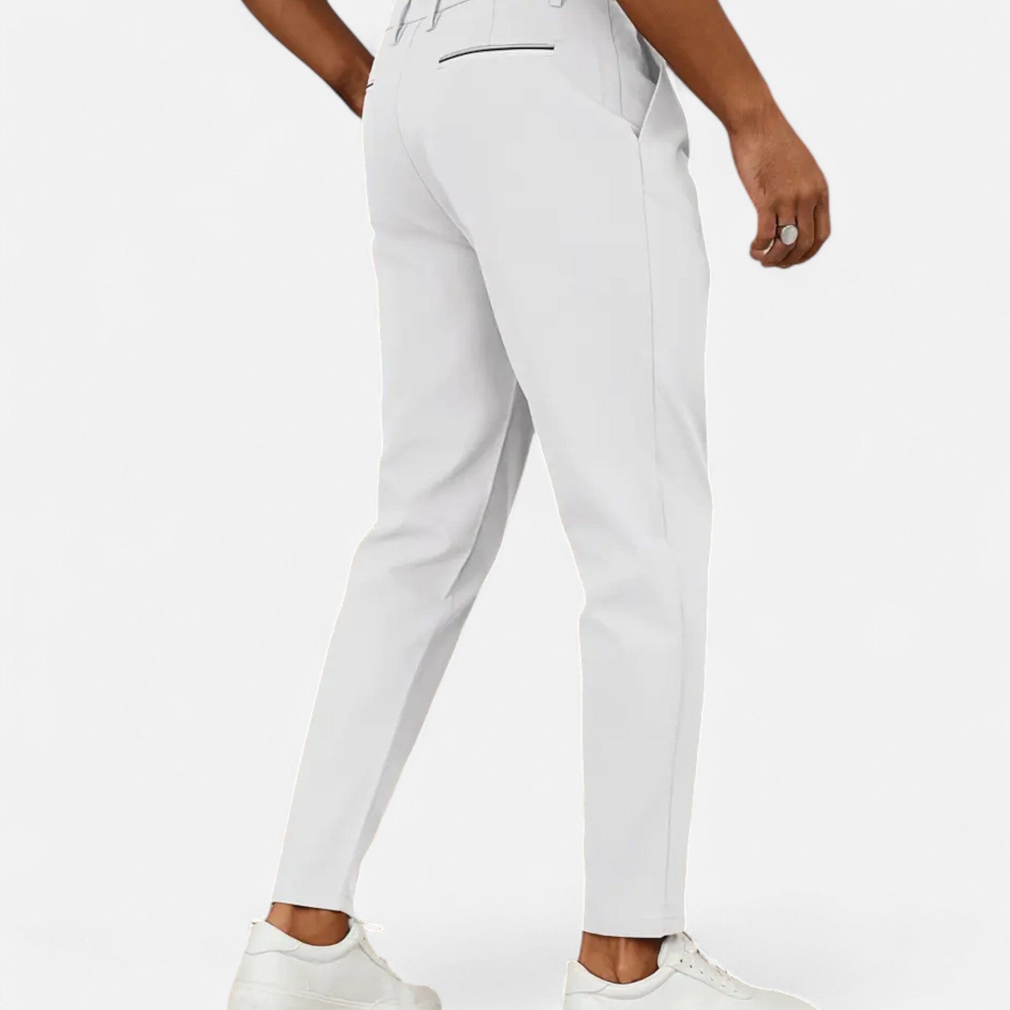 mens classic pleated business trousers | smart formal dress pants - lifestyle view