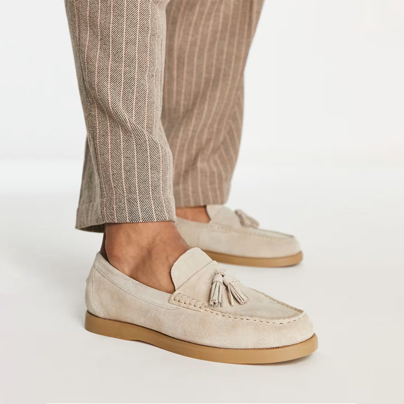 Men's Connor suede tassel slip-on loafers - front view