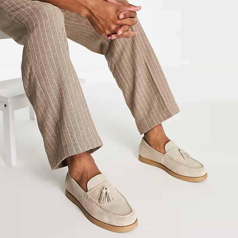 Men's Connor suede tassel loafers - back view