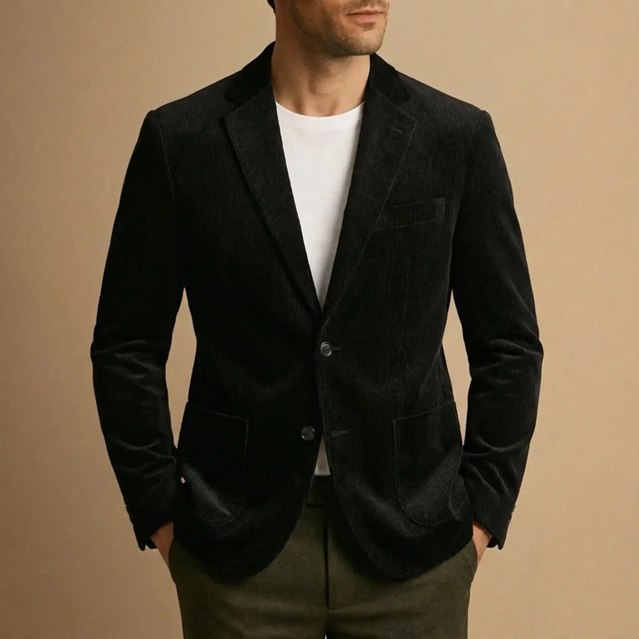 Men's Corduroy Blazer | Notch Lapel Two-Button Patch Pocket