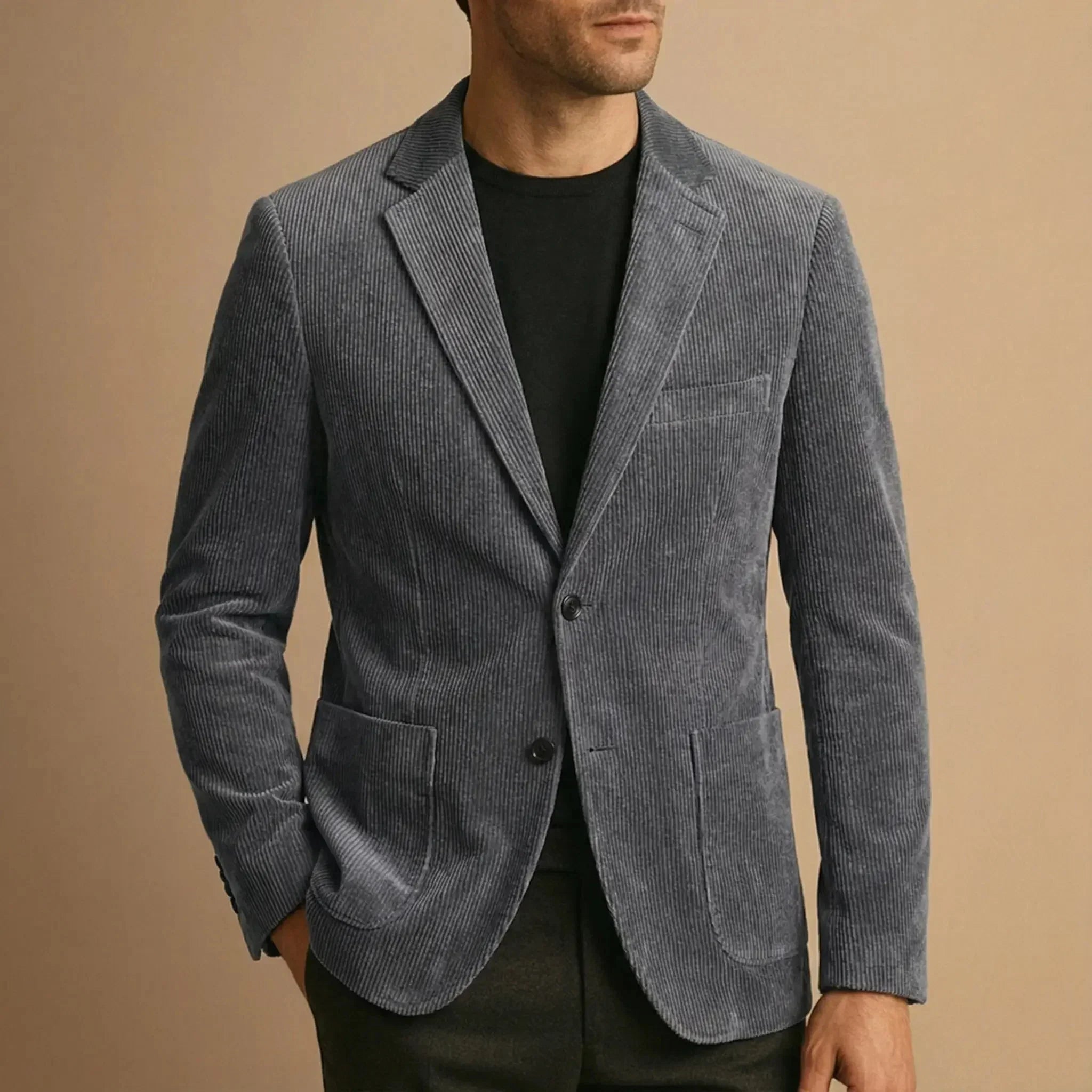 Men's Corduroy Blazer | Notch Lapel Two-Button Patch Pocket