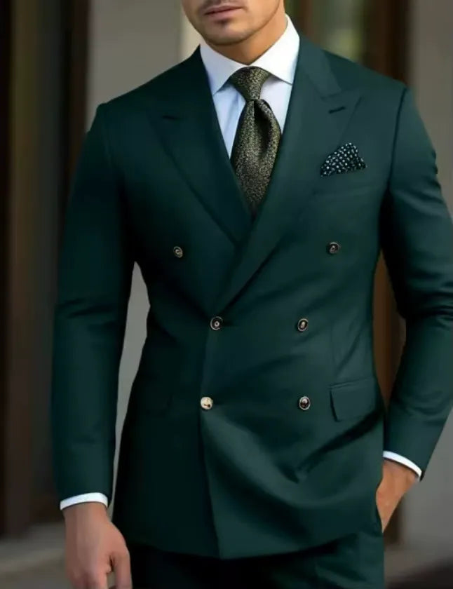 Men's double-breasted suit detail view 5