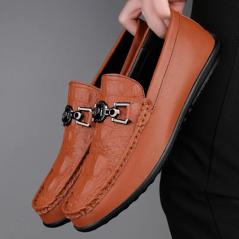 Men's Genuine Leather Driving Loafers - photo 2