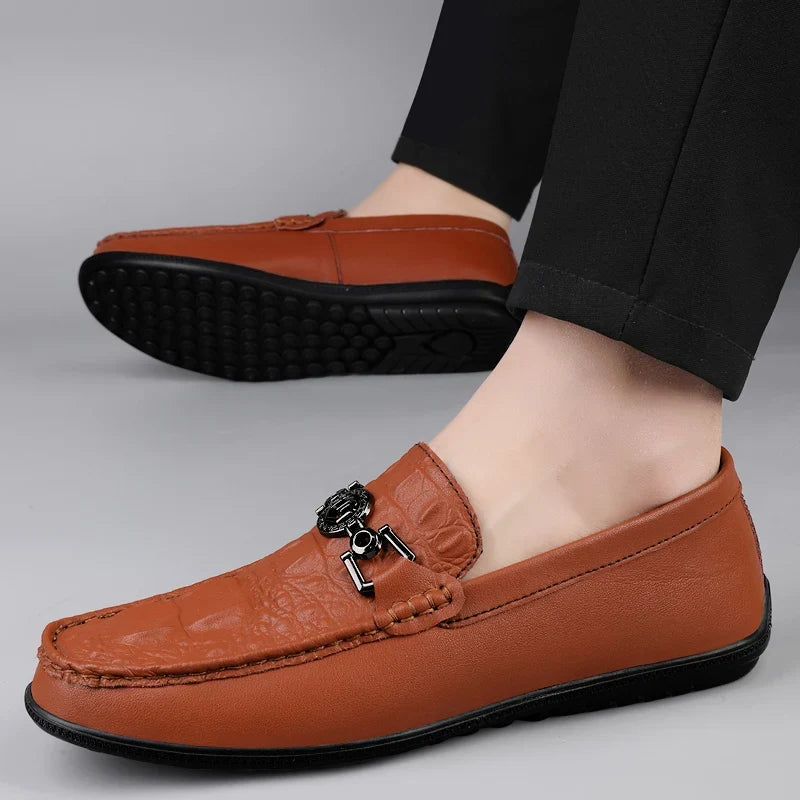 Men's Genuine Leather Driving Loafers - photo 3