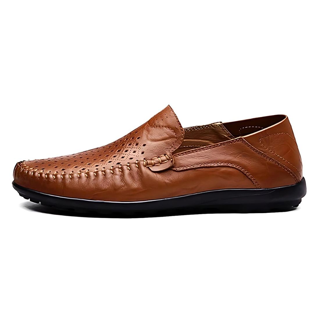 men's genuine leather loafers - detail view