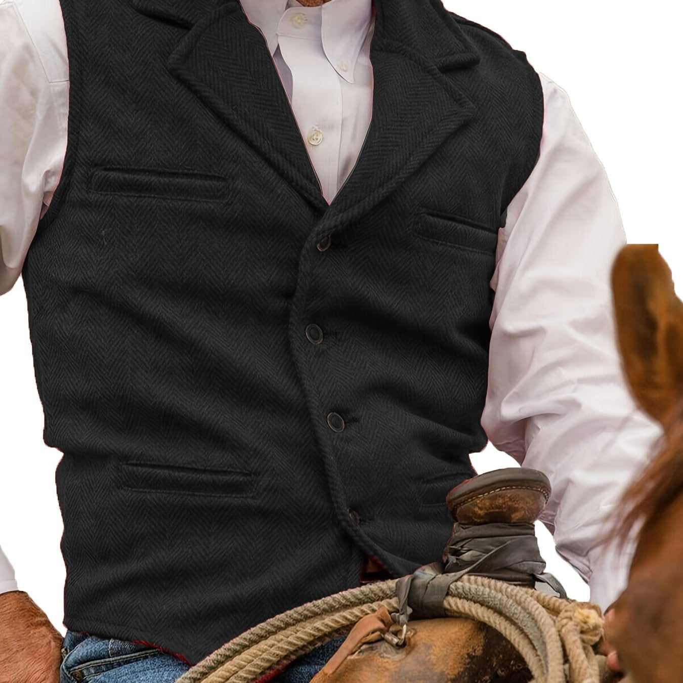 Men's Heritage Herringbone Vest - photo 6
