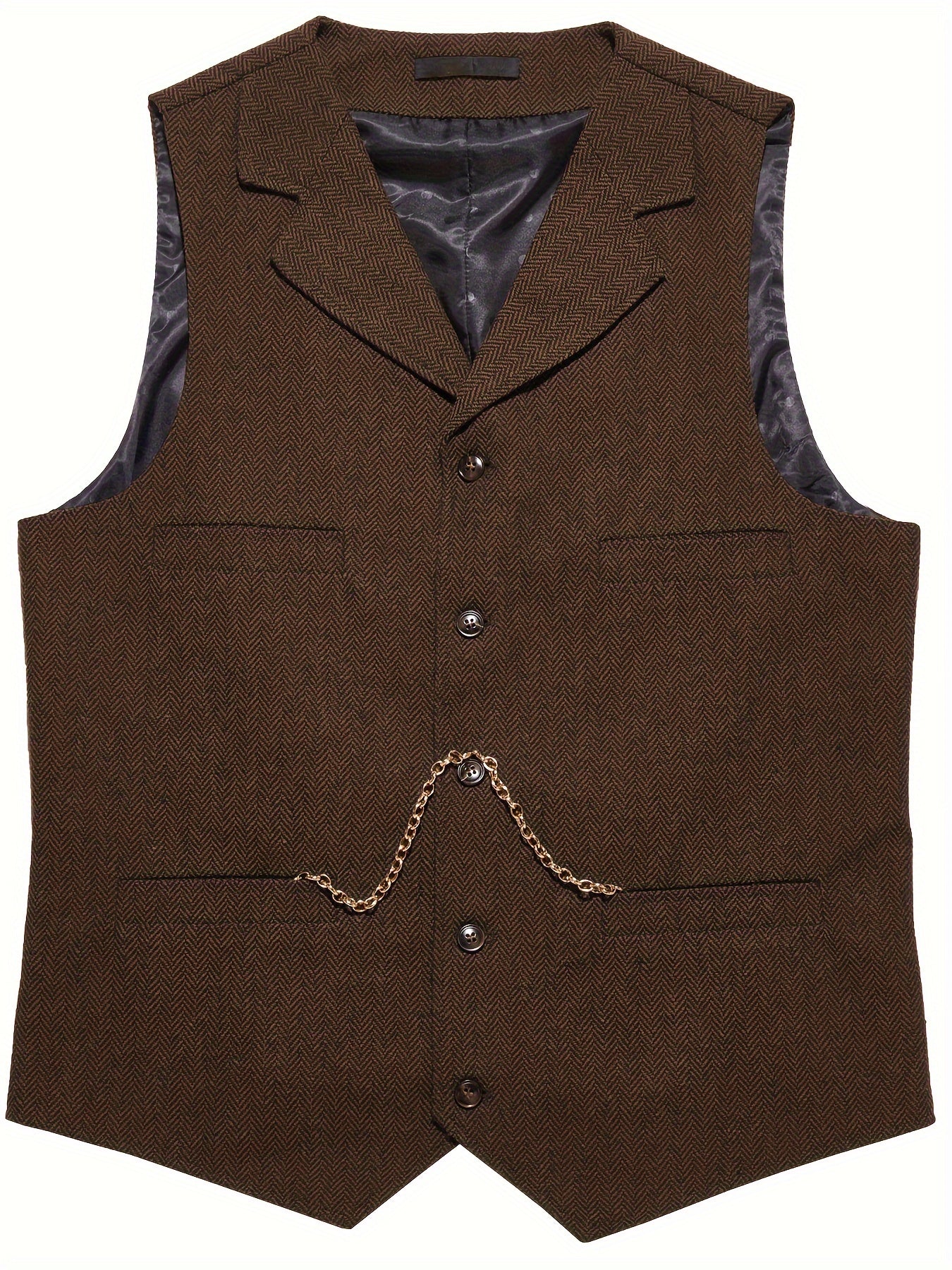 Men's Herringbone Tailored Vest - photo 11
