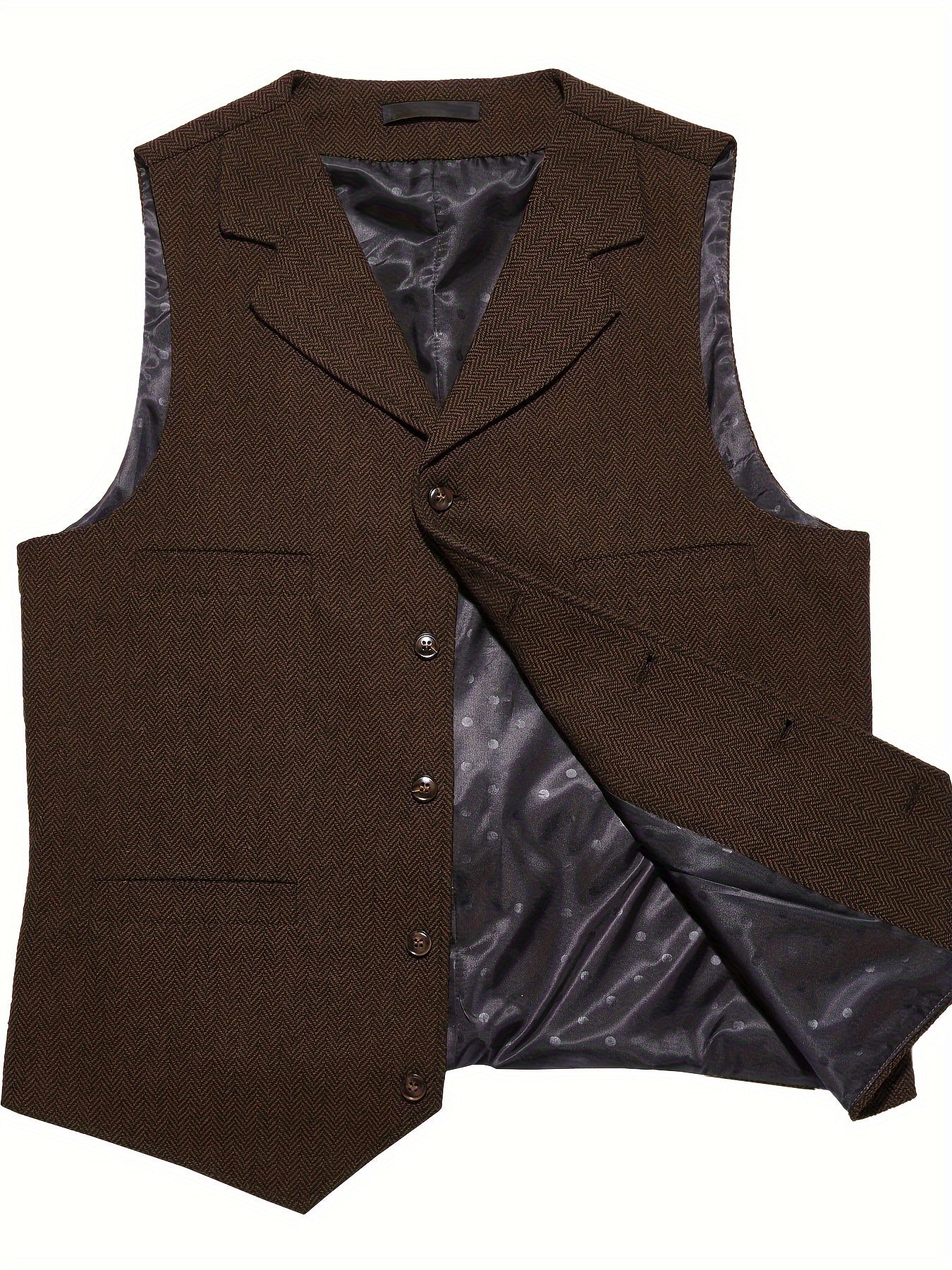 Men's Herringbone Tailored Vest - photo 13