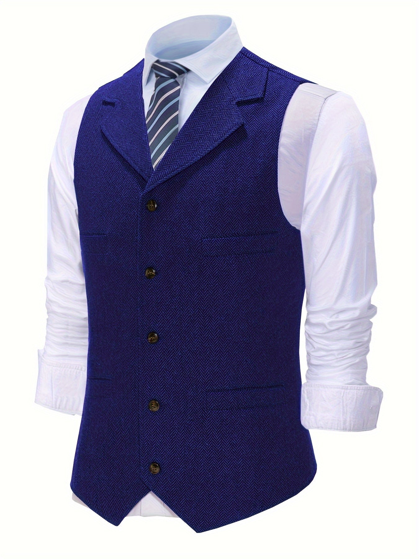 Men's Herringbone Tailored Vest - photo 19