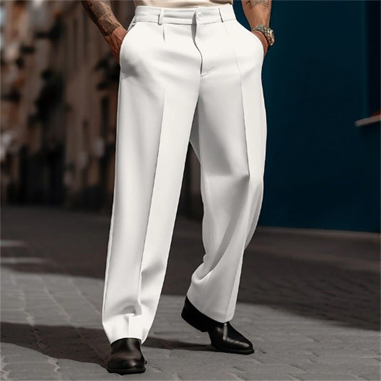 men's high waist wide-leg dress pants - front view