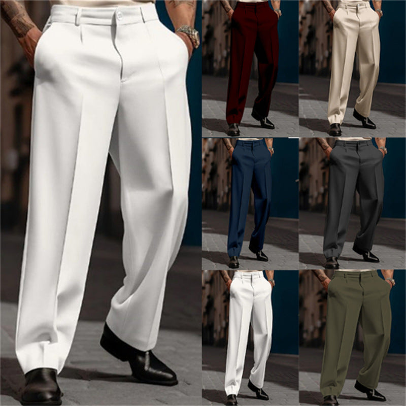 men's high waist wide-leg dress pants - side view