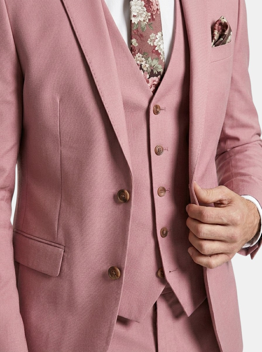 Men's lightweight fabric 3-piece slim-fit suit, full view
