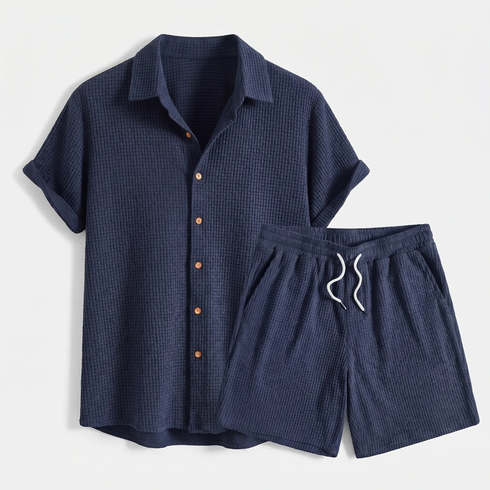 Men's Lightweight Short Sleeve Shirt and Shorts Set | Casual Summer Matching Outfit
