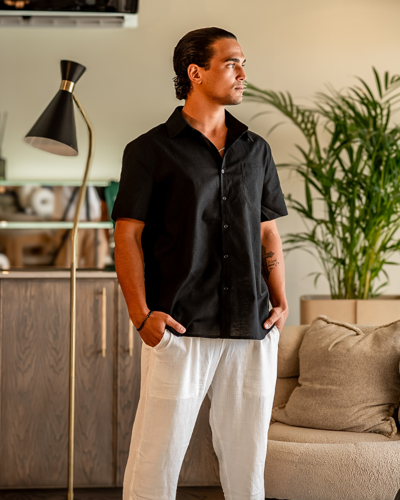 Men's Linen Short Sleeve Shirt | Breathable Casual Summer Top