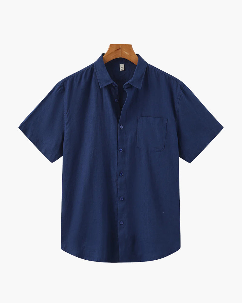 Men's Linen Short Sleeve Shirt | Breathable Casual Summer Top