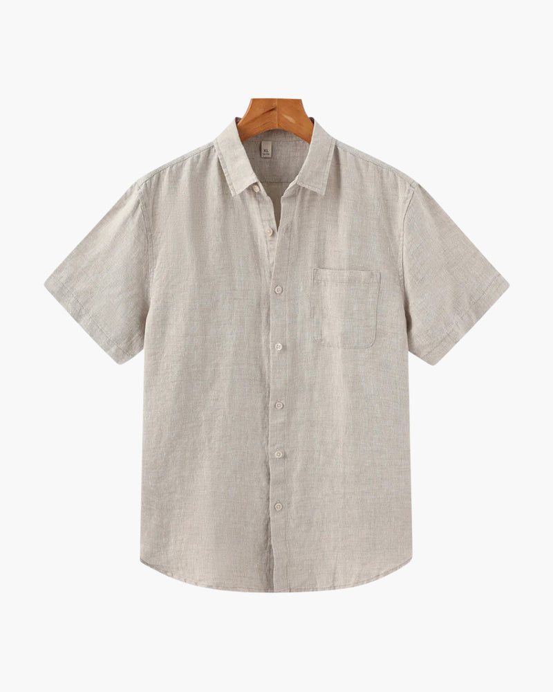 Men's Linen Short Sleeve Shirt | Breathable Casual Summer Top
