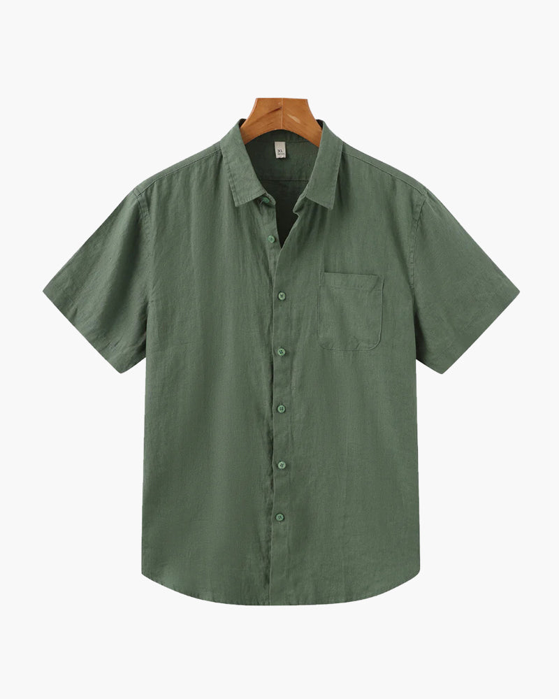 Men's Linen Short Sleeve Shirt | Breathable Casual Summer Top