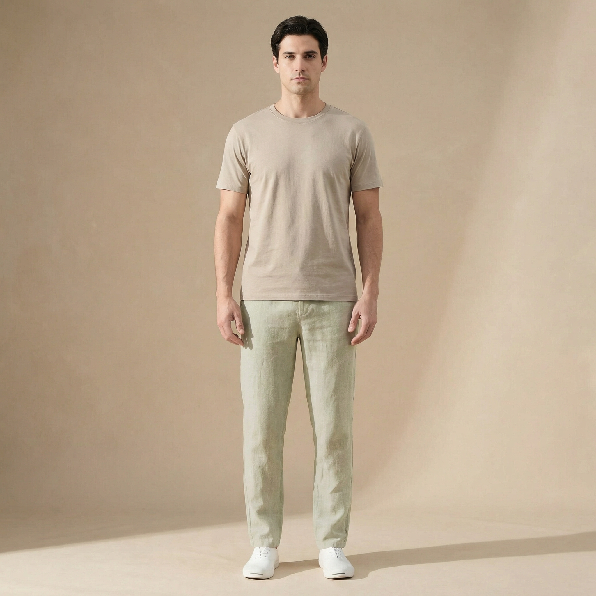 Men's linen summer trousers - side view