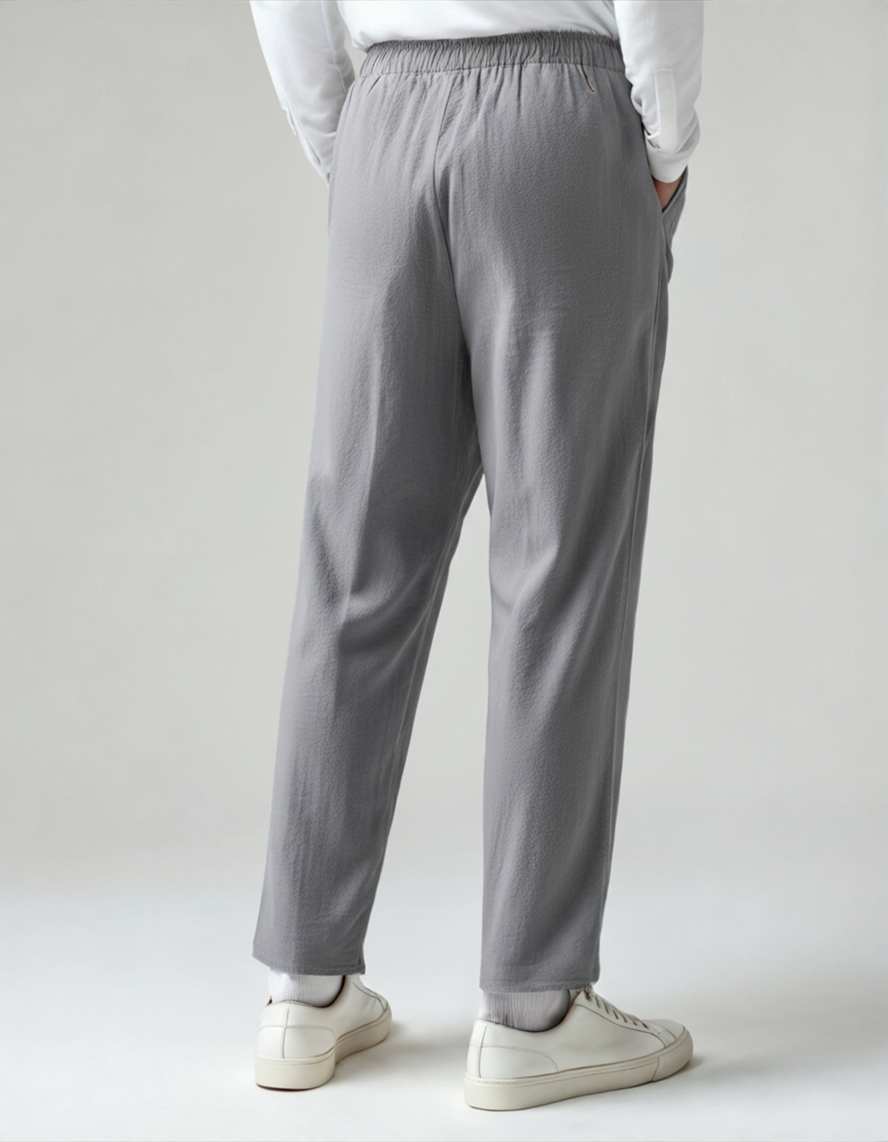 Men's linen trousers - flat lay view