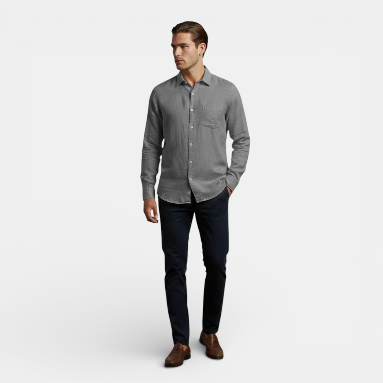 mens long sleeve breathable summer shirt | lightweight casual button-up - lifestyle view