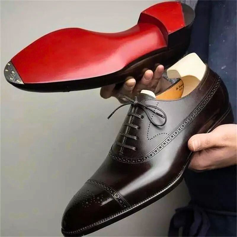 Men's Oxford Shoes | Cap Toe Lace-Up Formal Dress Shoes