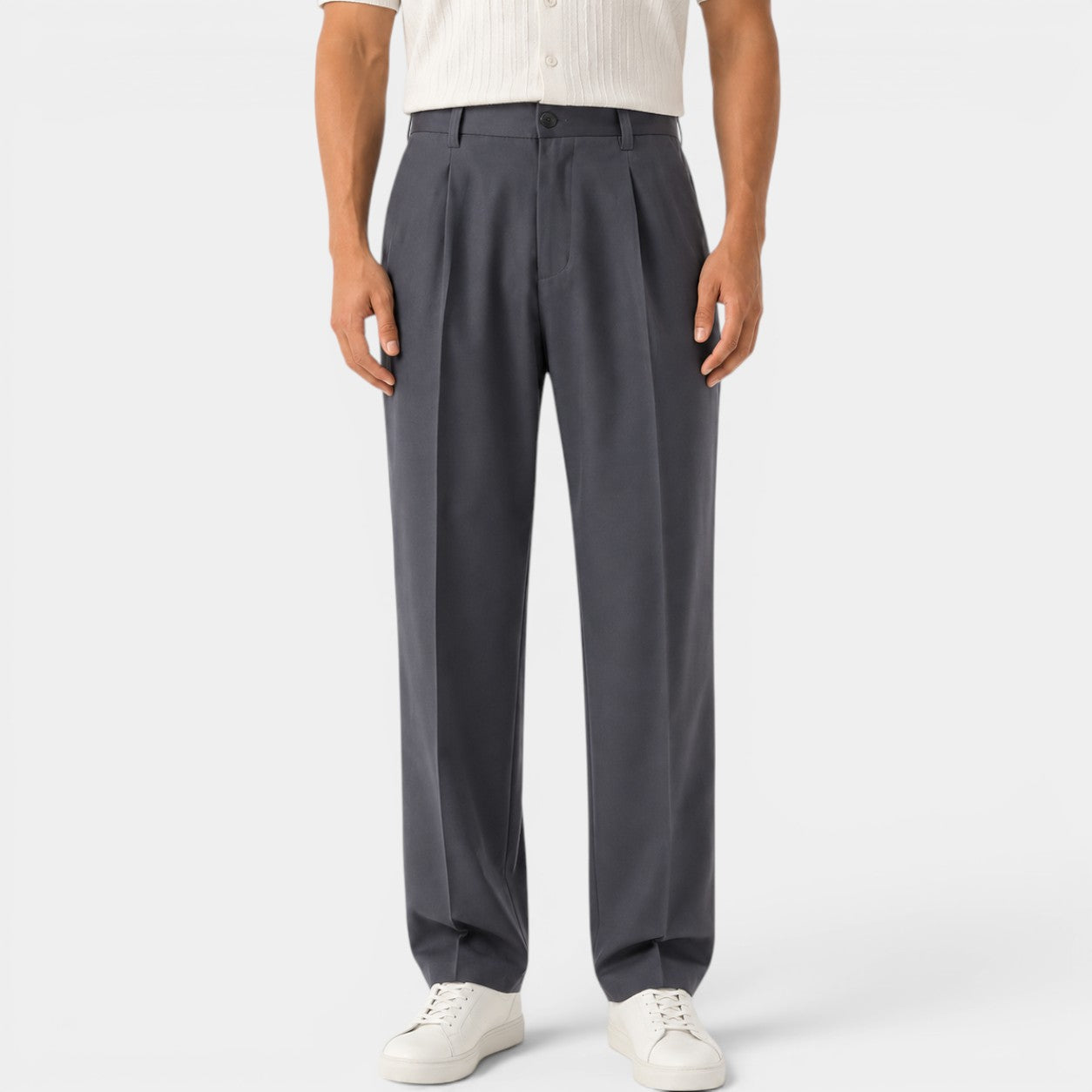 men's pleated lightweight trousers - lifestyle view