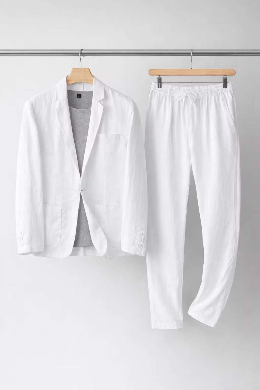 men's two-piece linen suit set - color view