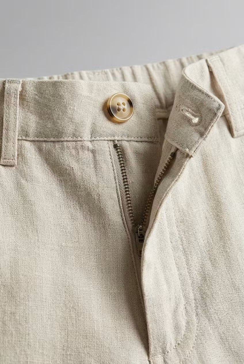 men's two-piece linen suit set - full view