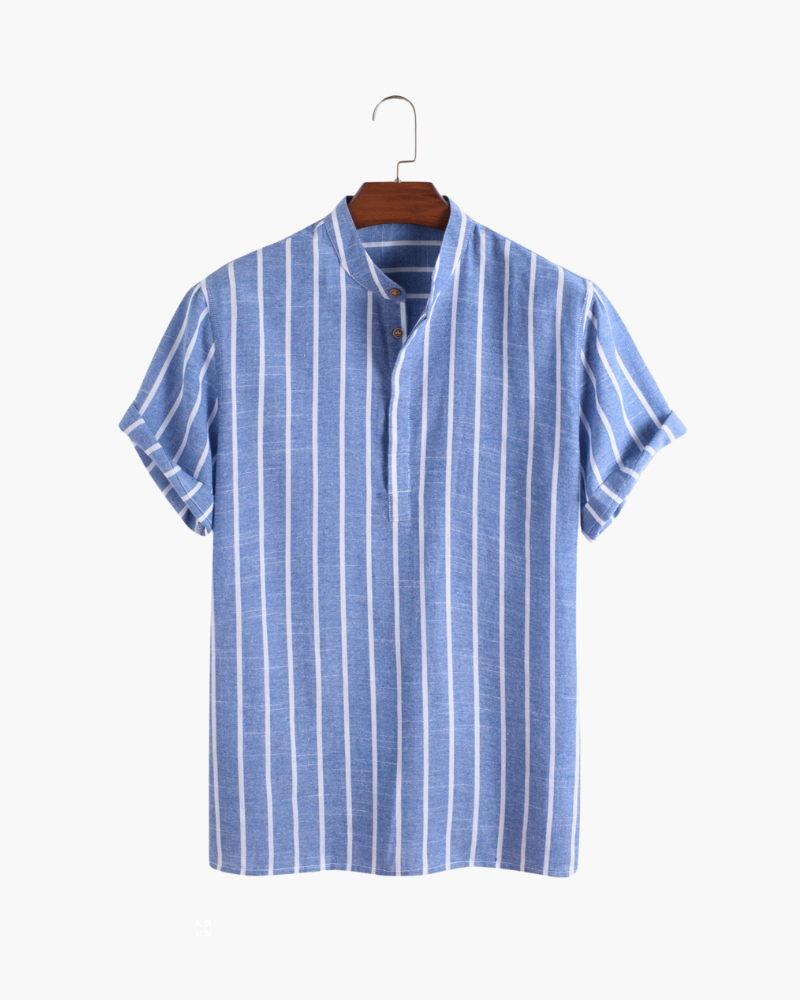 Men's sailor stripe polo shirt - side view