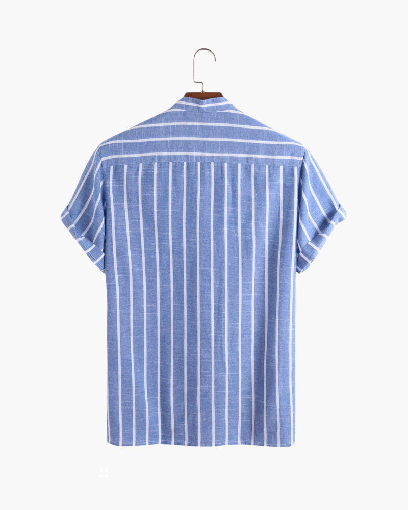 Men's sailor stripe polo shirt - detail view