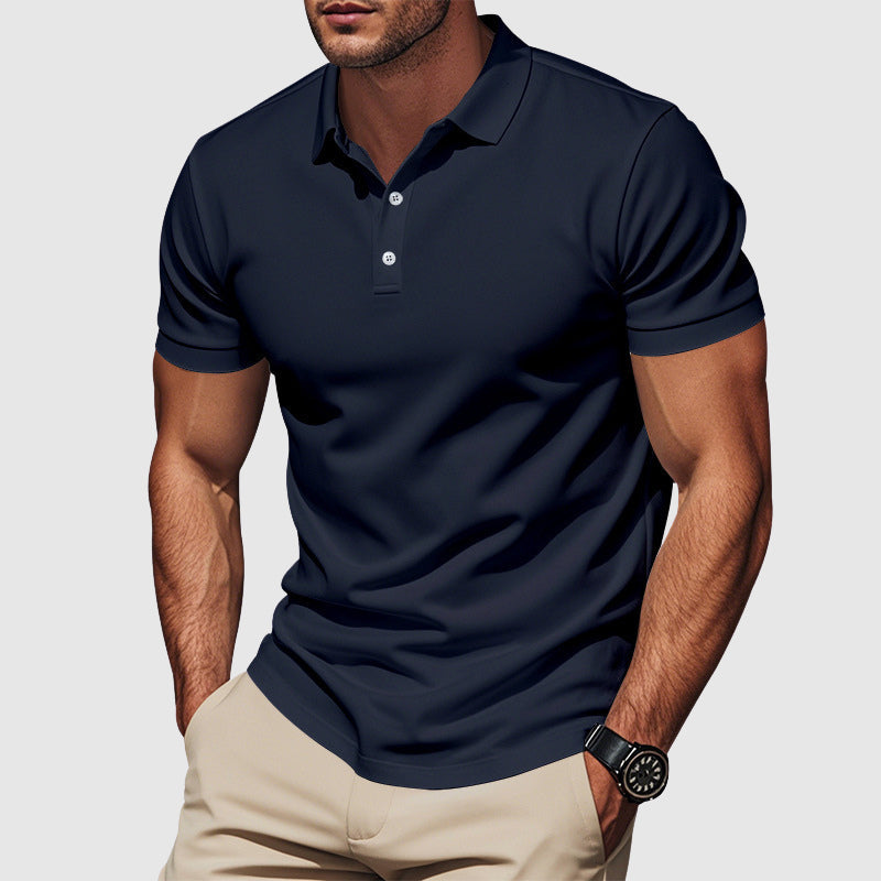 Men's short sleeve fitted polo shirt - front view