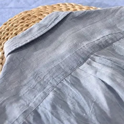 mens short sleeve linen shirt | casual summer button-up - lifestyle view