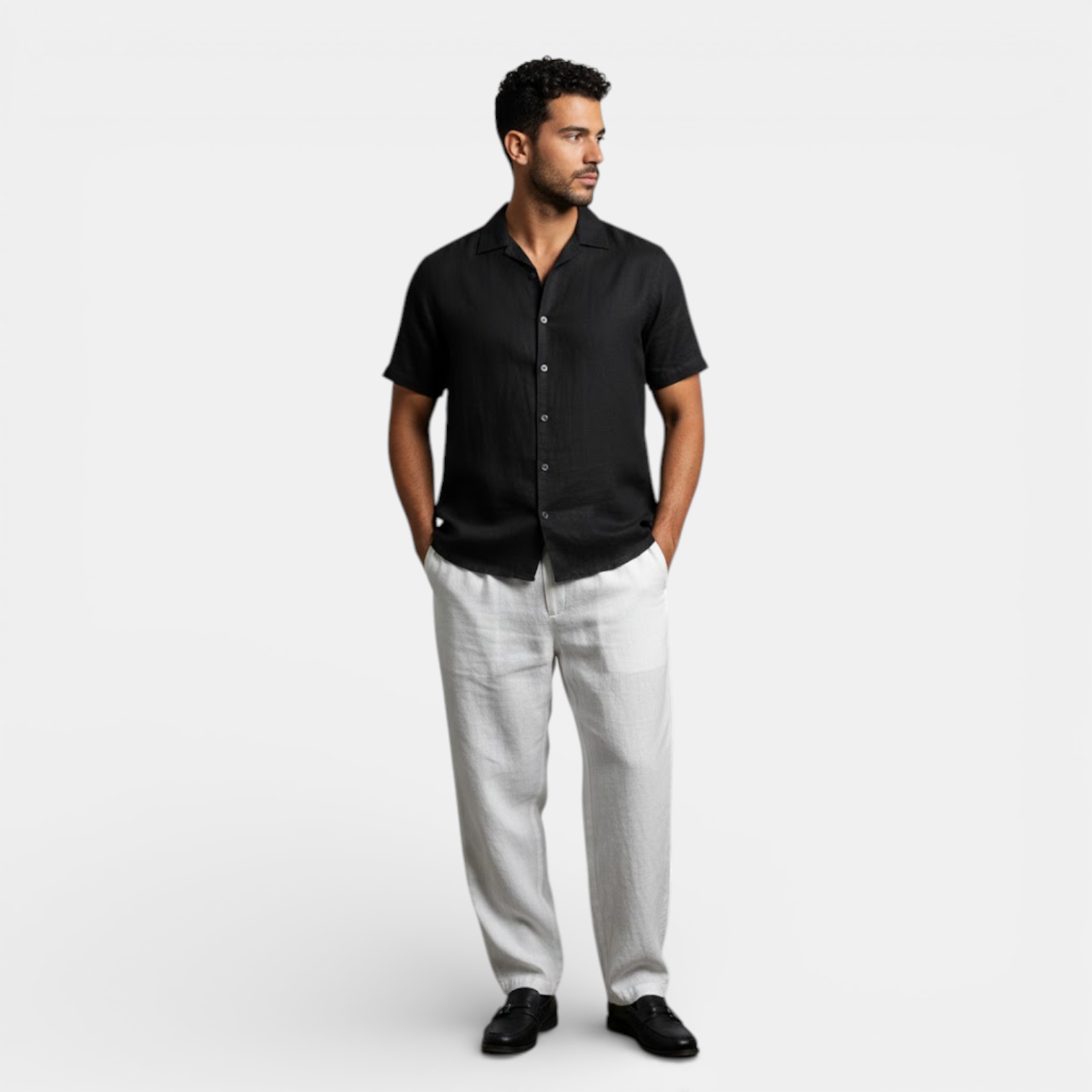 mens short sleeve summer shirt | breathable casual button-up - full view